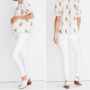 Madewell Maternity Side-Panel Skinny Jeans White